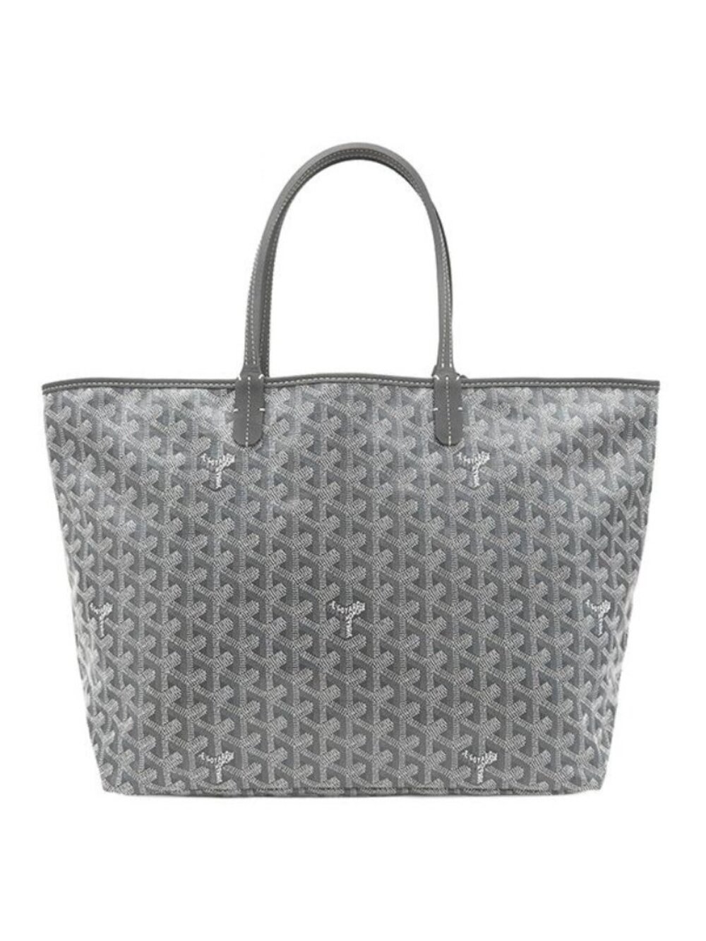 Goyard Tote Saint Louis PM Canvas Din Chevroche Gray Reversible Herringbone - Picture 1 of 6